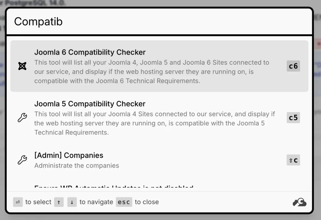 Screenshot of mySites.guru feature