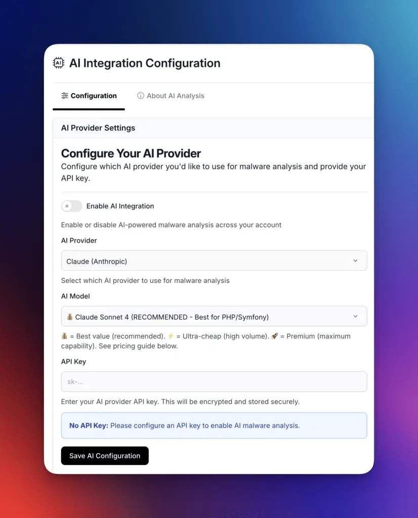 Screenshot of mySites.guru feature