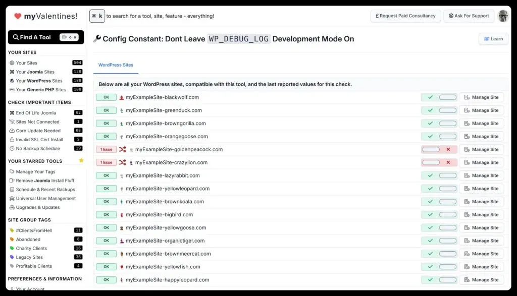 view constant across all sites