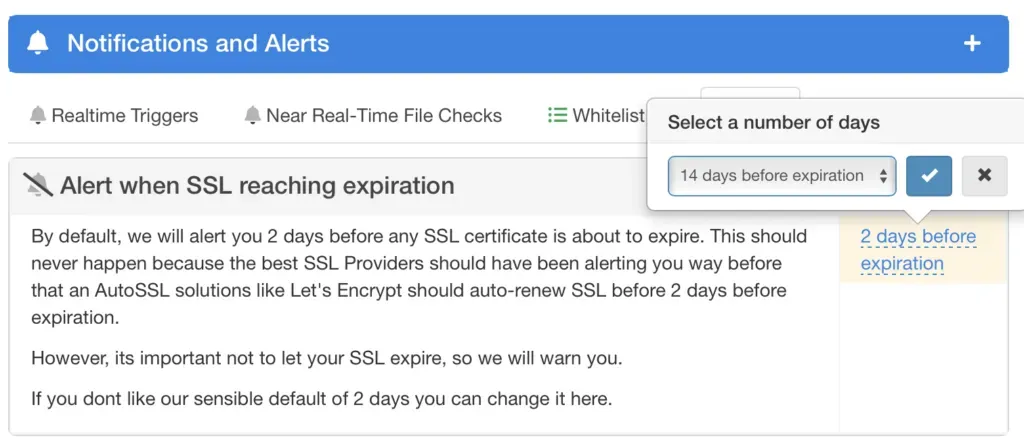 Screenshot of mySites.guru feature