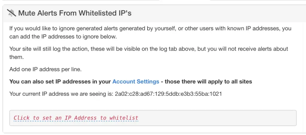 mySites.guru IP whitelist configuration with fields for adding trusted IP addresses