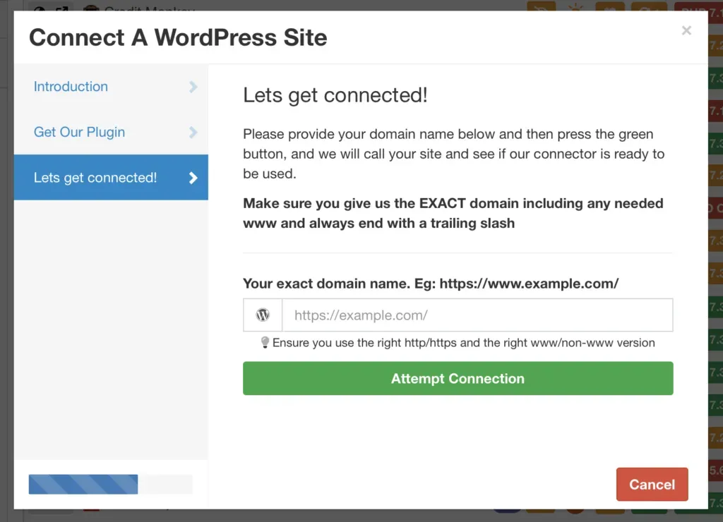 Screenshot of mySites.guru feature