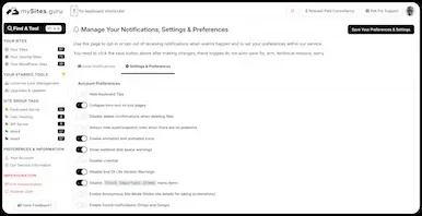 Account Notifications/Preferences