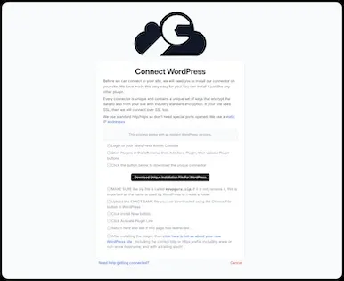Connect WordPress Site
