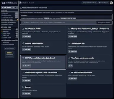 Dark Mode Example - Your Account