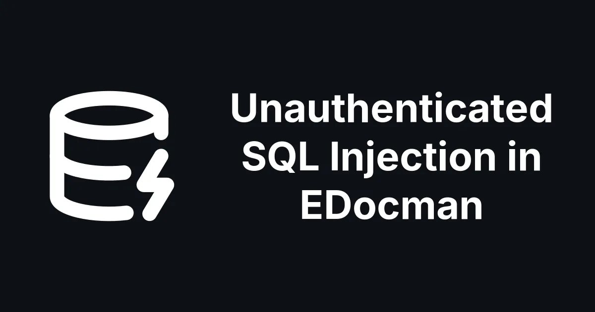 Unauthenticated SQL Injection in EDocman found by mySites.guru