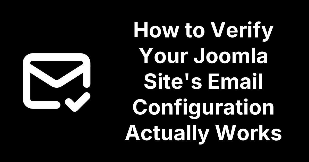 Verify Joomla Email Configuration