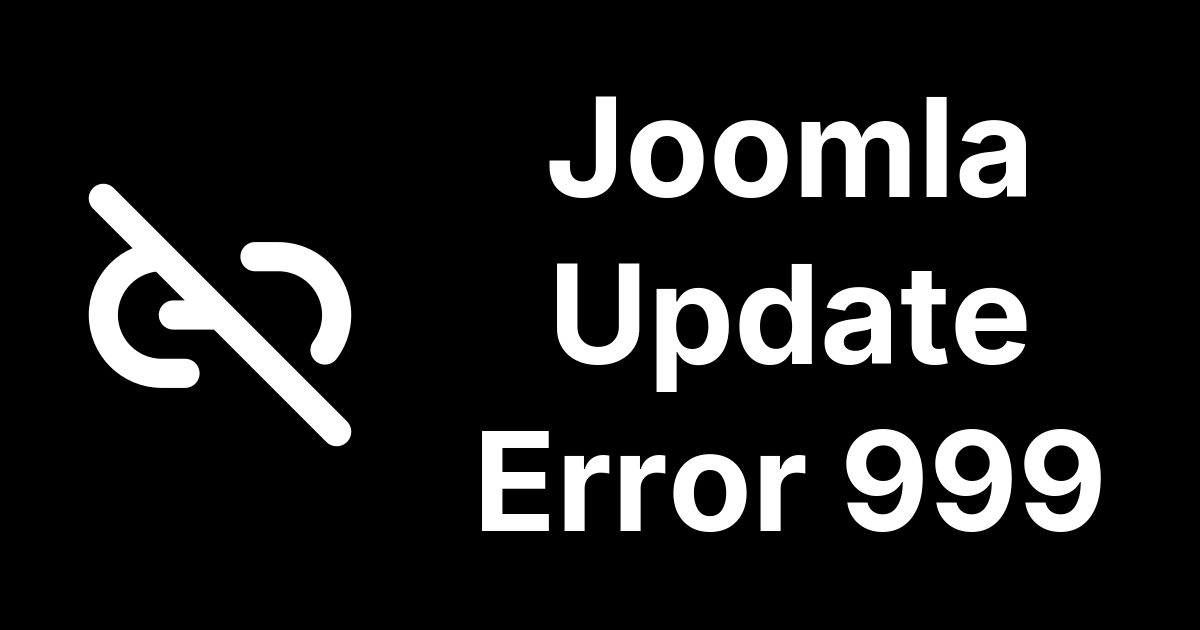 Joomla Update Error 999