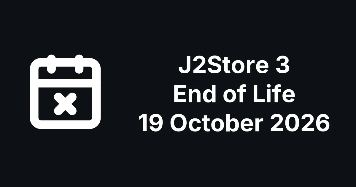 J2Store 3 Stops Getting Security Fixes on 19 October 2026