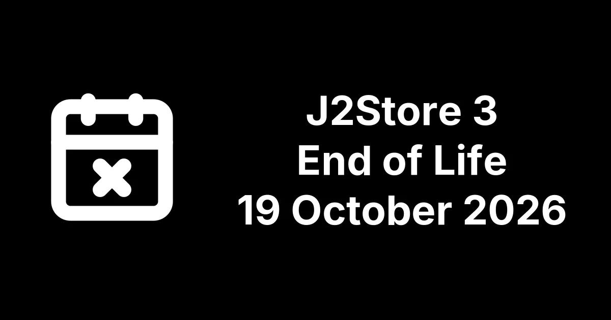J2Store 3 Stops Getting Security Fixes on 19 October 2026