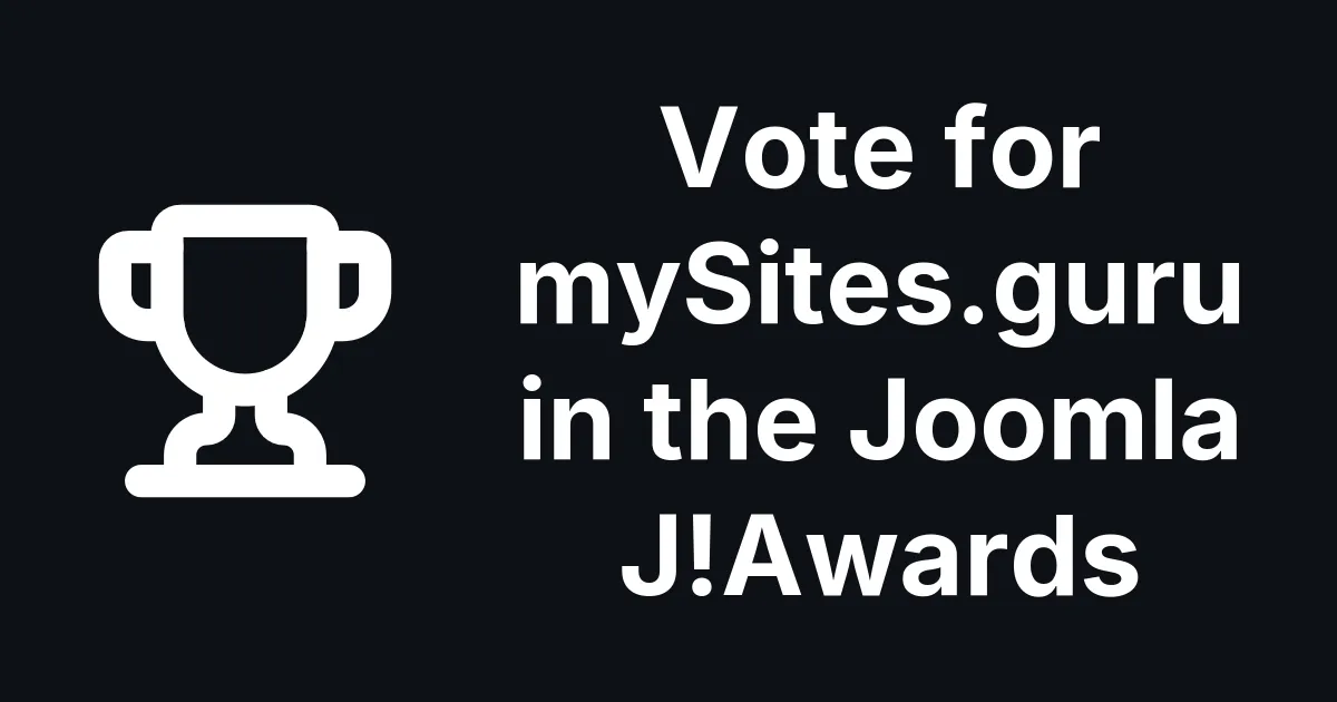 mySites.guru is shortlisted in Joomla's first J!Awards