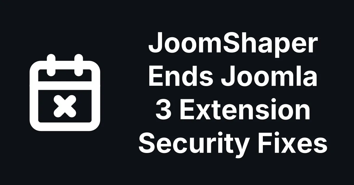 JoomShaper Ends Joomla 3 Security Fixes