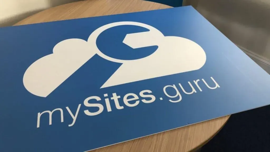 mySites.guru logo on dark background