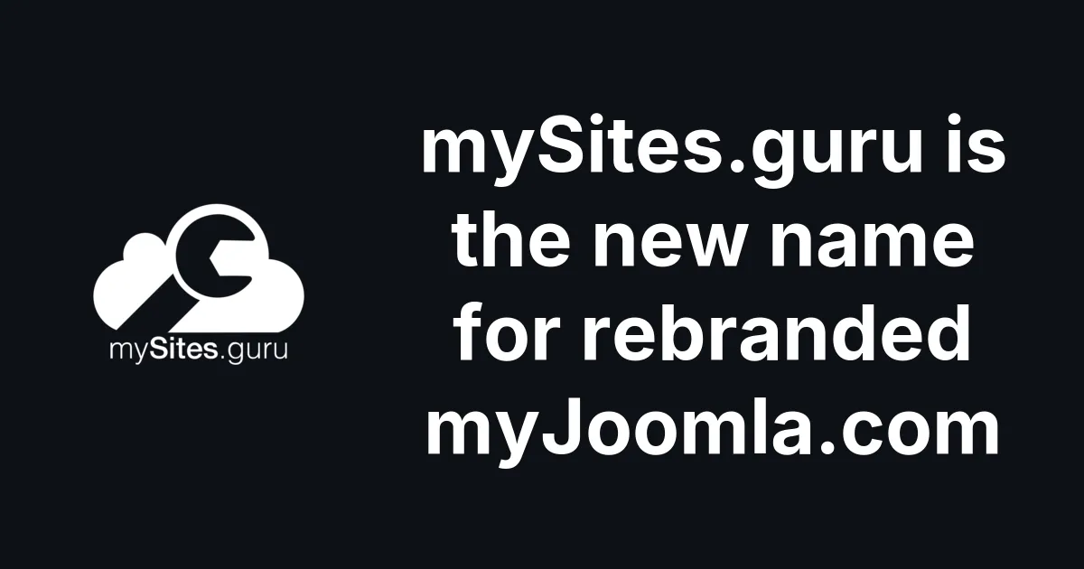 mySites.guru is the new name for rebranded myJoomla.com