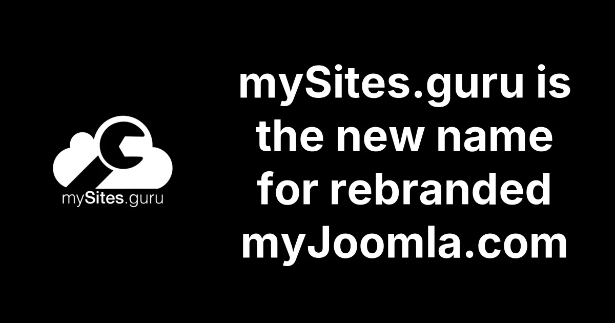 mySites.guru is the new name for rebranded myJoomla.com