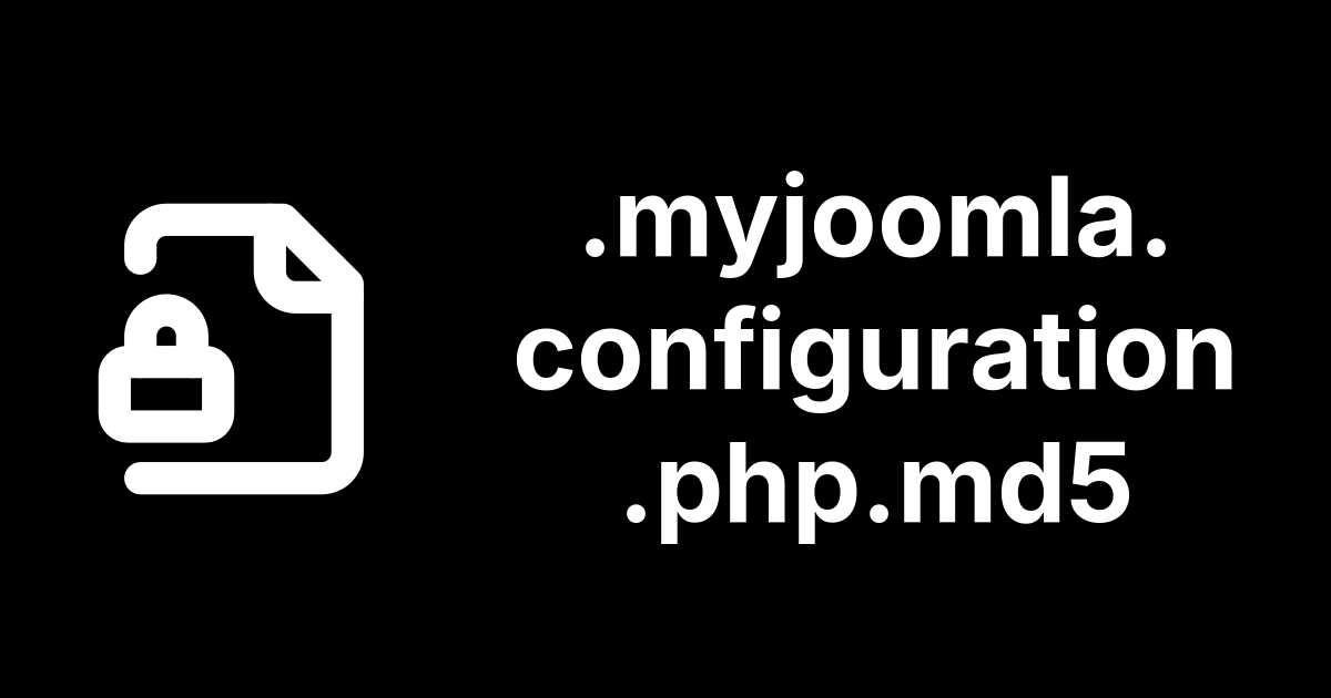 What Are the .myjoomla.configuration.php.md5 Files?