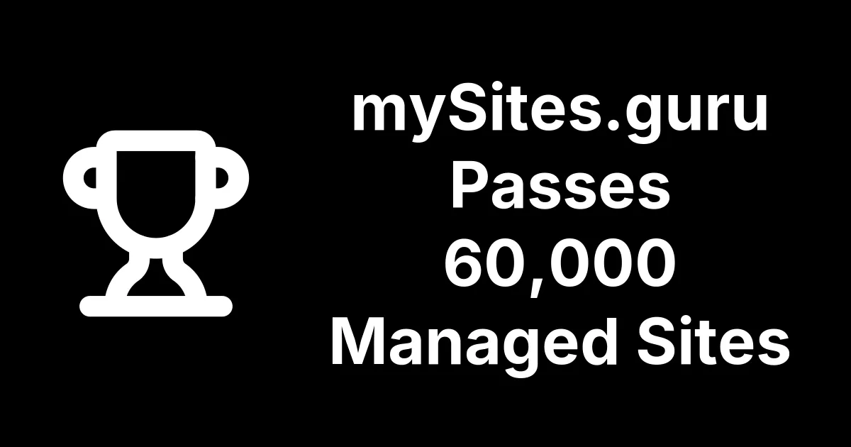 mySites.guru Passes 60,000 Managed Sites