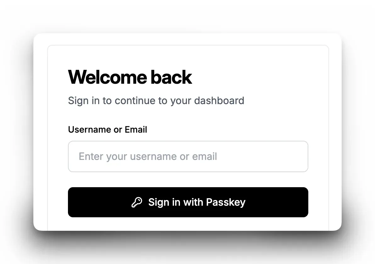 Sign in with Passkey on mySites.guru