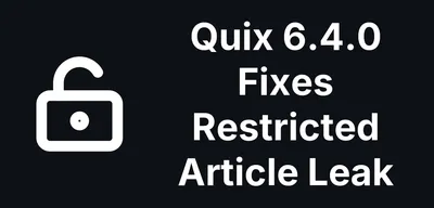 Quix Page Builder 6.4.0 Stops Guests Reading Access-Restricted Joomla Articles