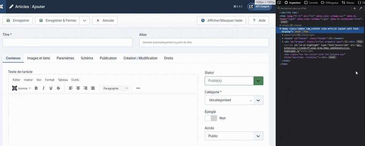 The TinyMCE editor in Joomla flickering endlessly in Firefox 148, caught in an infinite reload loop