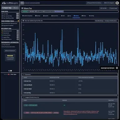Dark Mode Example - Site Uptime