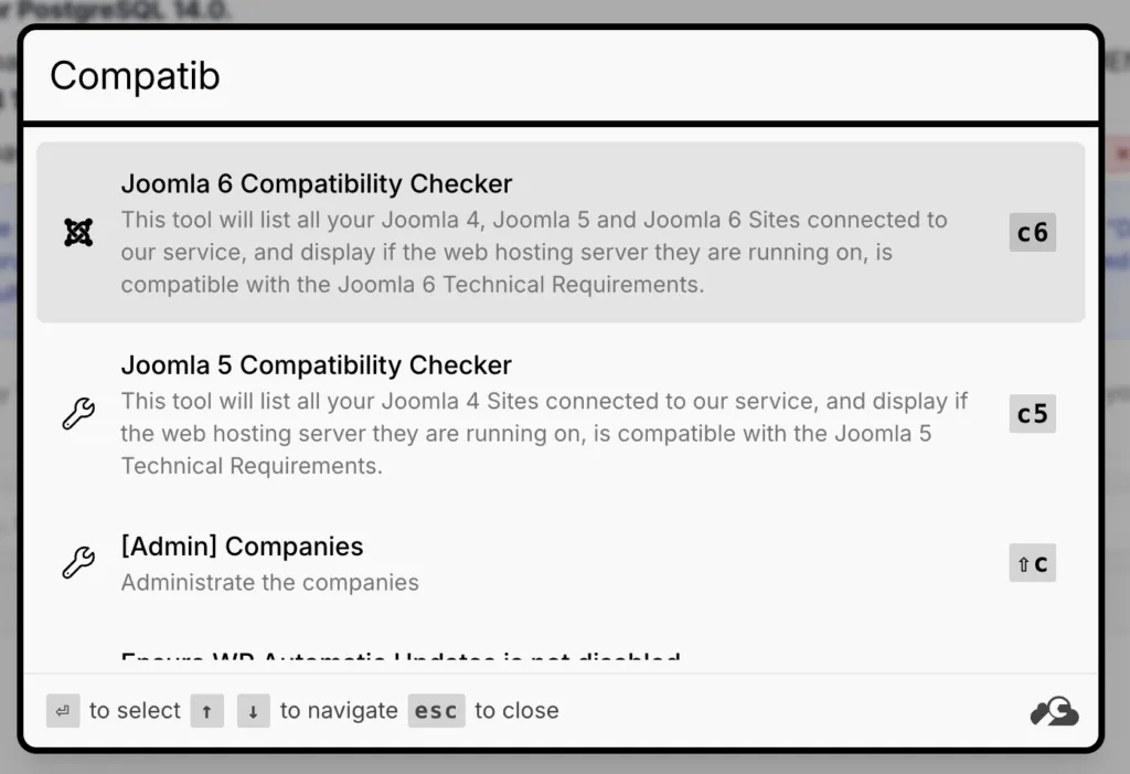 Screenshot of mySites.guru feature