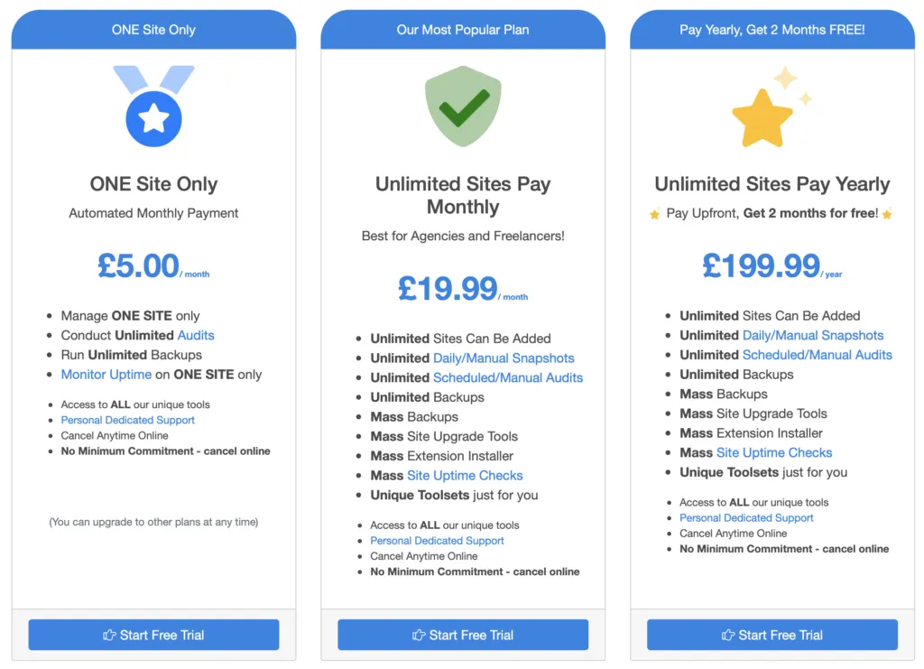 Screenshot of mySites.guru feature