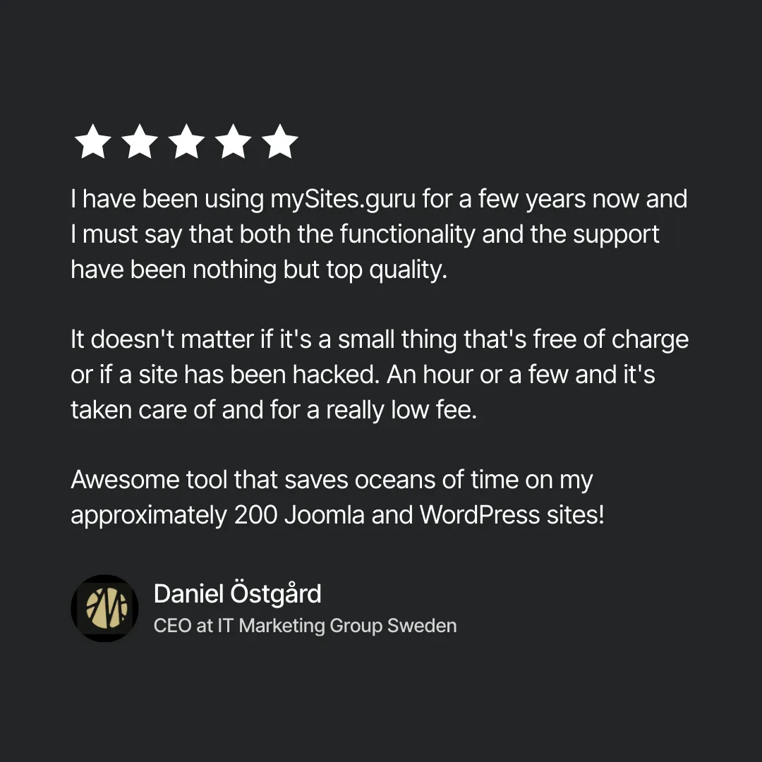 The latest mySites.guru Reviews